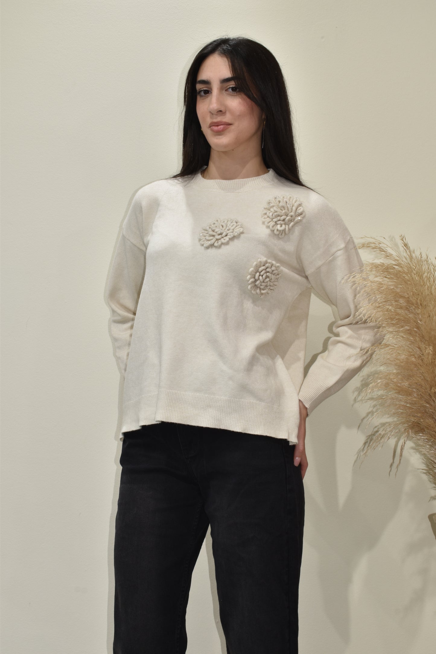 maglia donna fiore-w2366