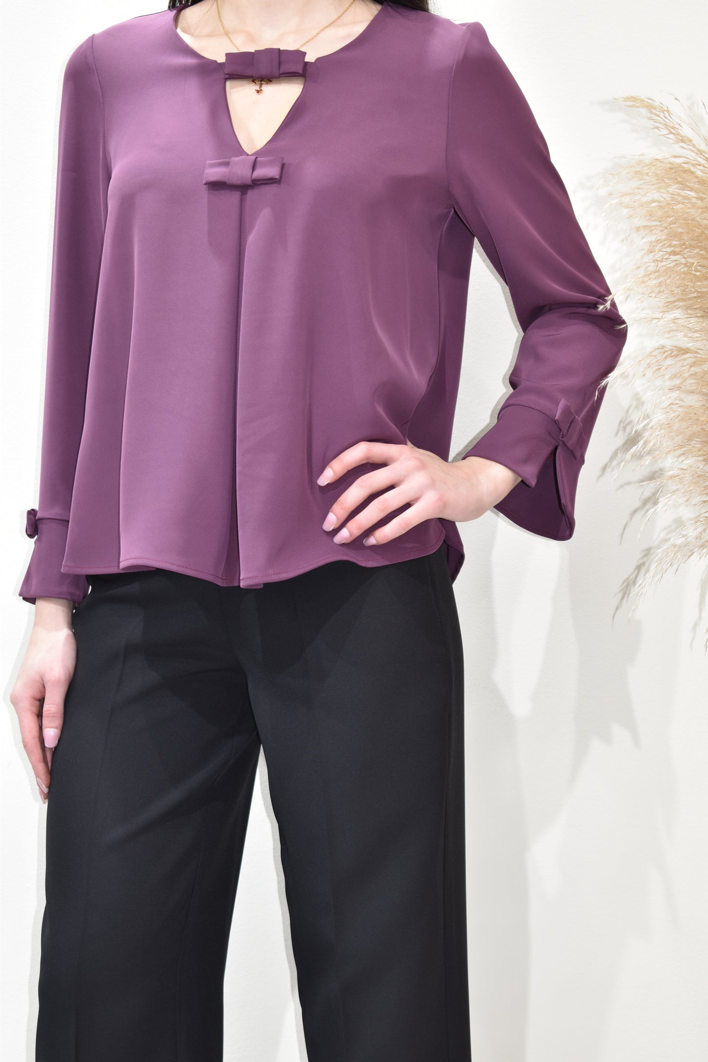 blusa donna elegante fiocco-25572