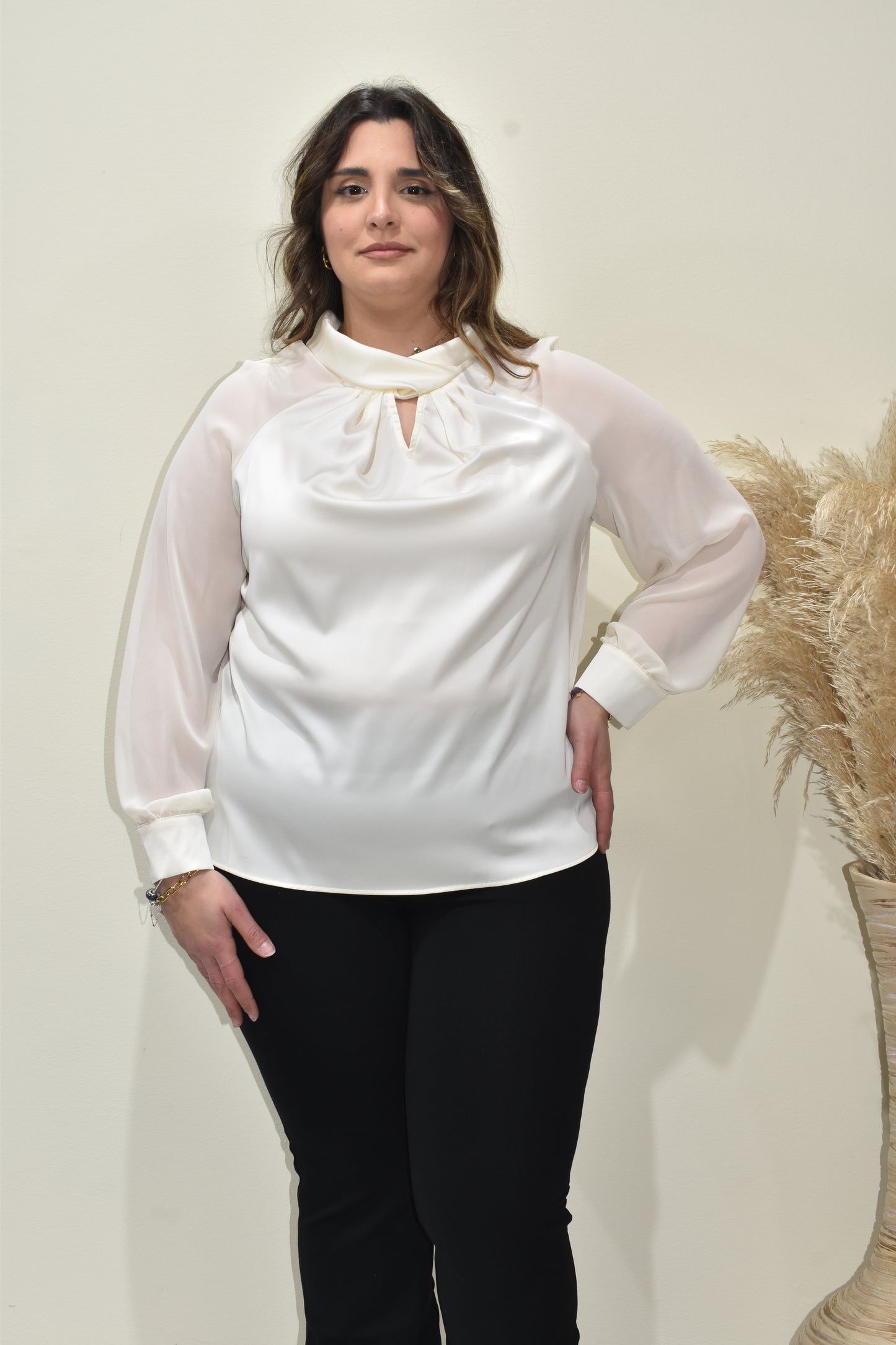 camicia elegante donna curvy-e25586