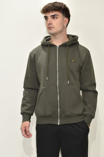 Felpa Uomo Zip Cappuccio Armata Di Mare-ARD67FE