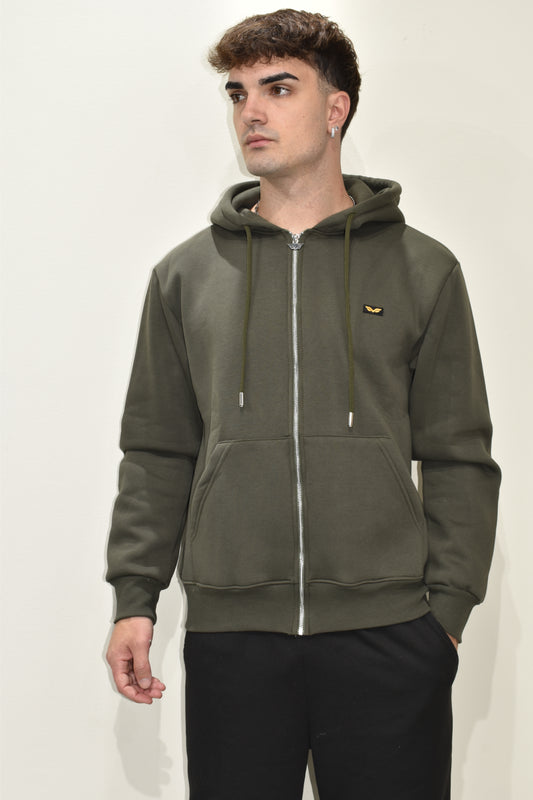 Felpa Uomo Zip Cappuccio Armata Di Mare-ARD67FE