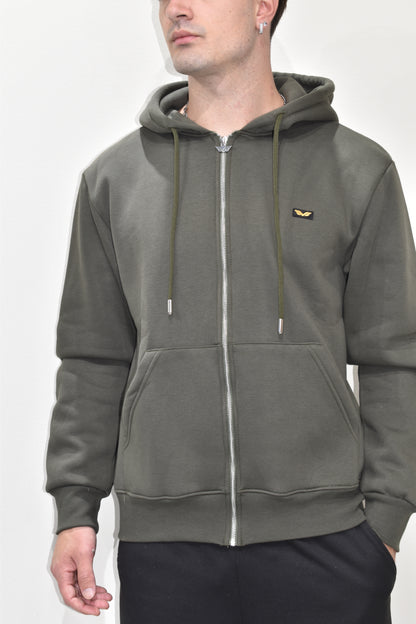 Felpa Uomo Zip Cappuccio Armata Di Mare-ARD67FE