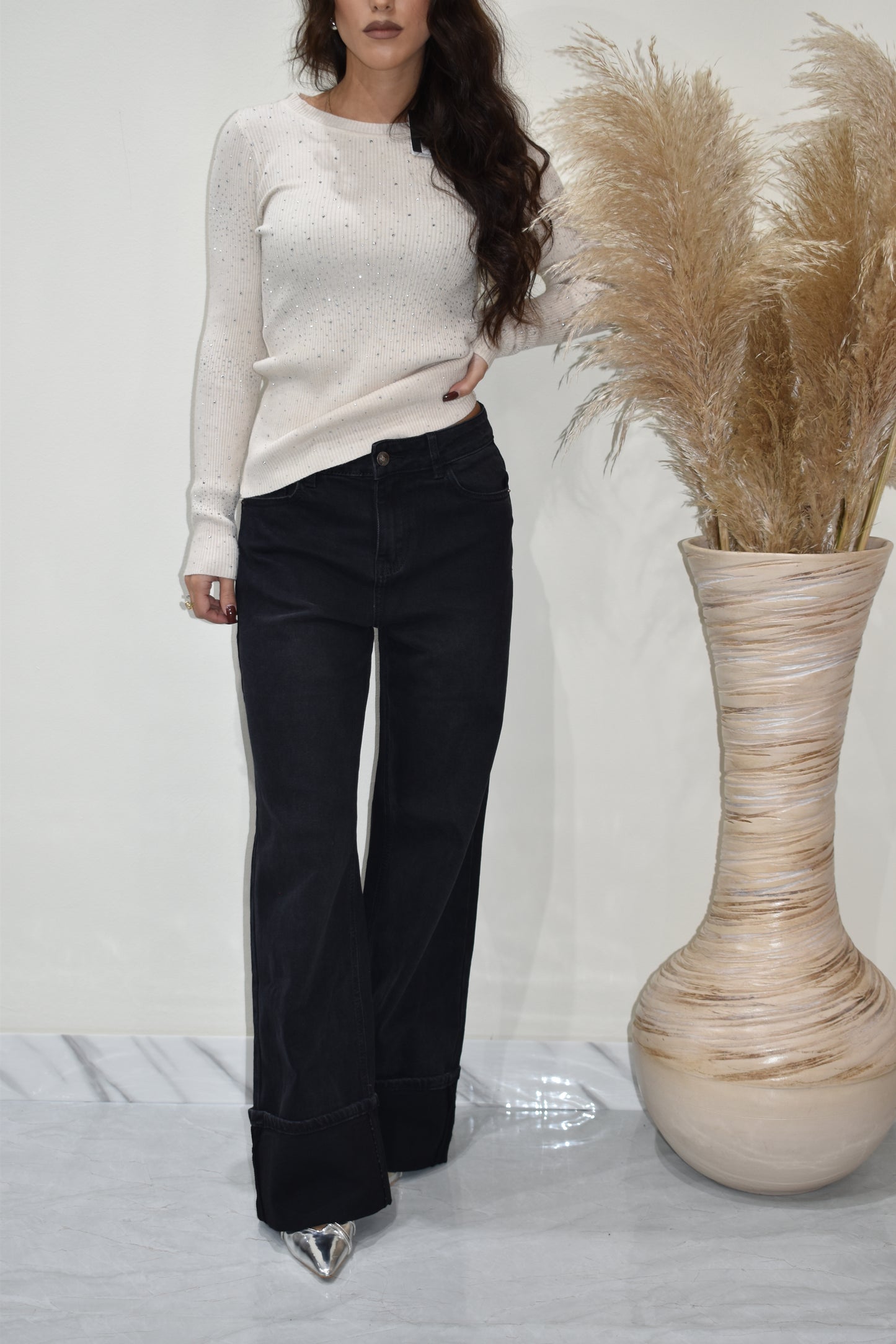 jeans donna palazzo piegone-g576024