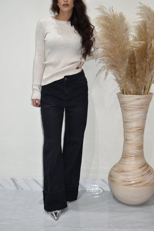 Jeans Donna Palazzo Piegone-G576024