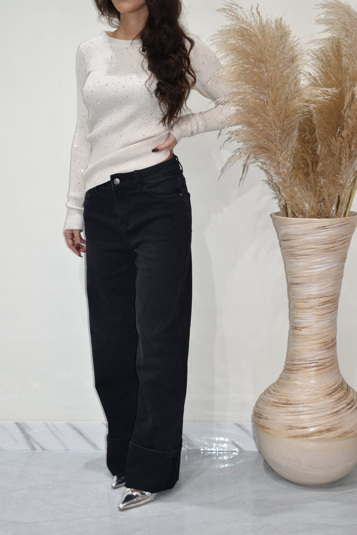 jeans donna palazzo piegone-g576024