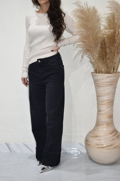 Jeans Donna Palazzo Piegone-G576024