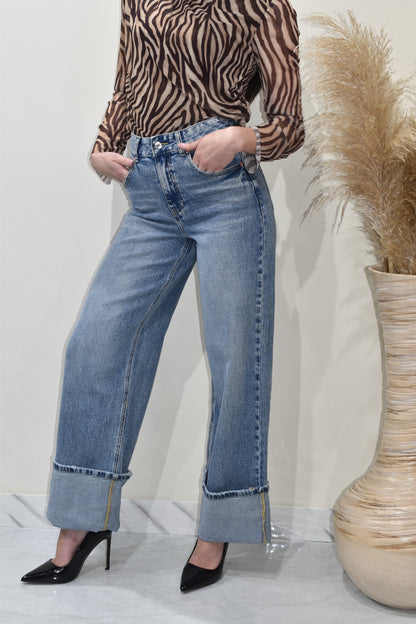 Jeans Donna Palazzo RISVOLTO-H3920