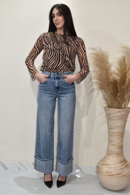 Jeans Donna Palazzo RISVOLTO-H3920