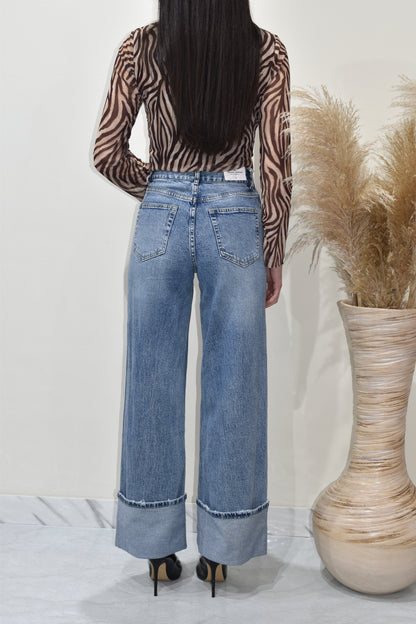 Jeans Donna Palazzo RISVOLTO-H3920