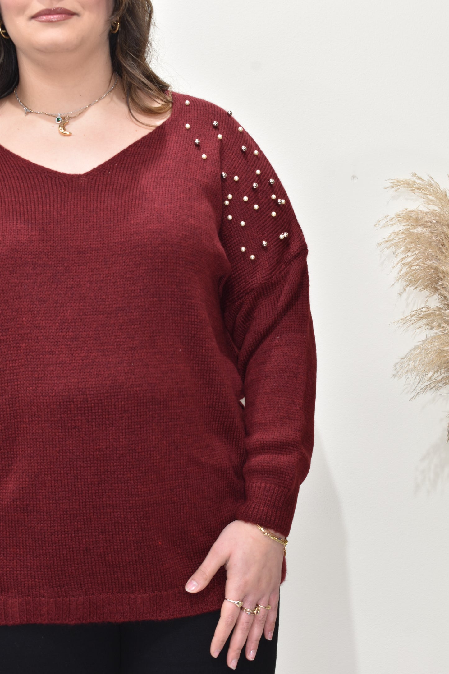 maglia a v donna curvy