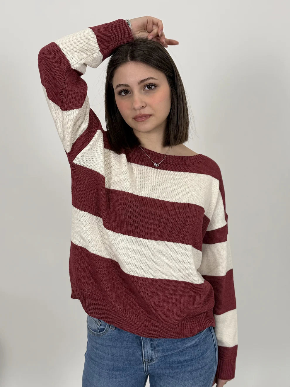 maglia donna rigata susymix-m91012