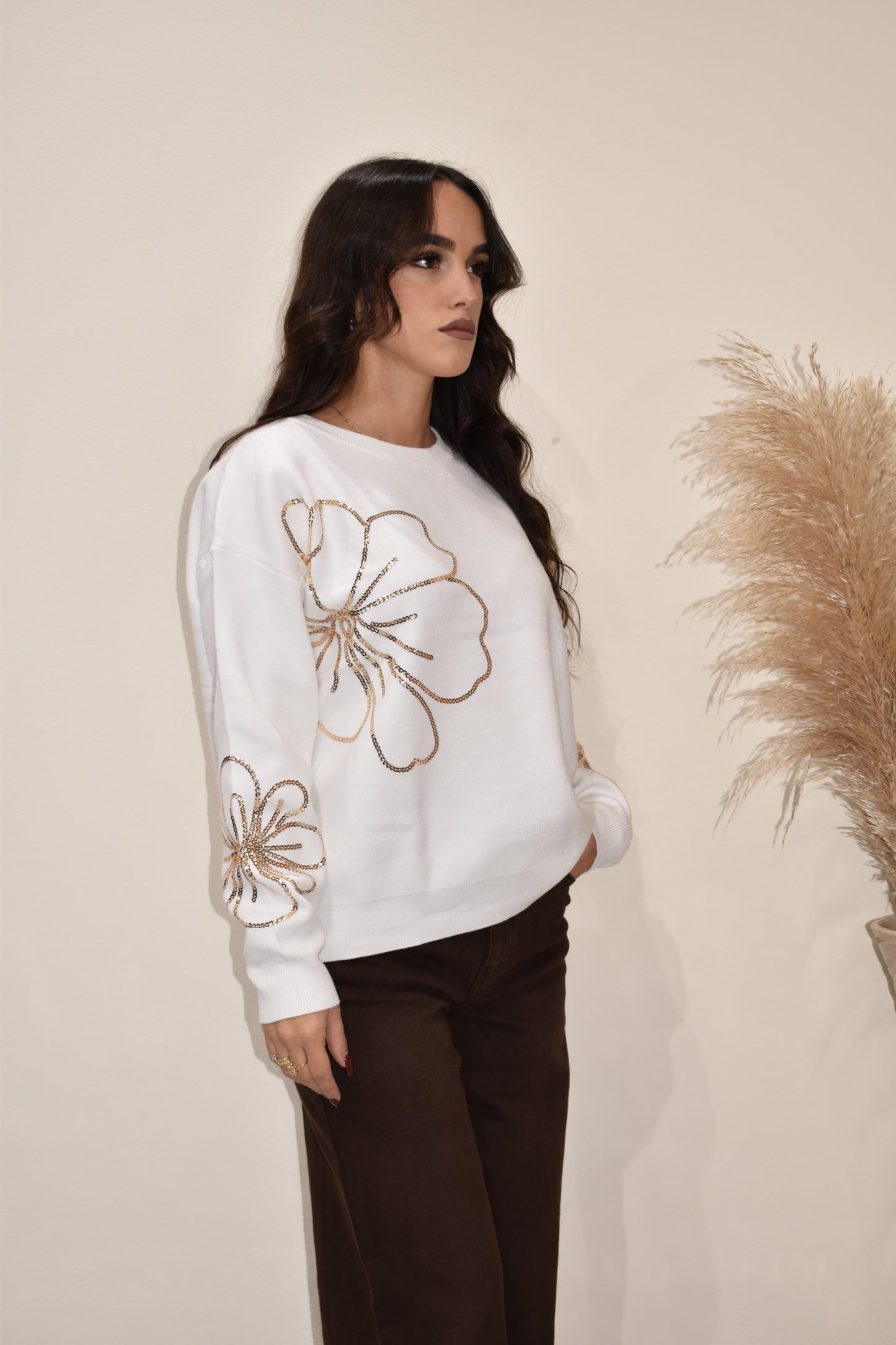 maglia donna paillettes -57522