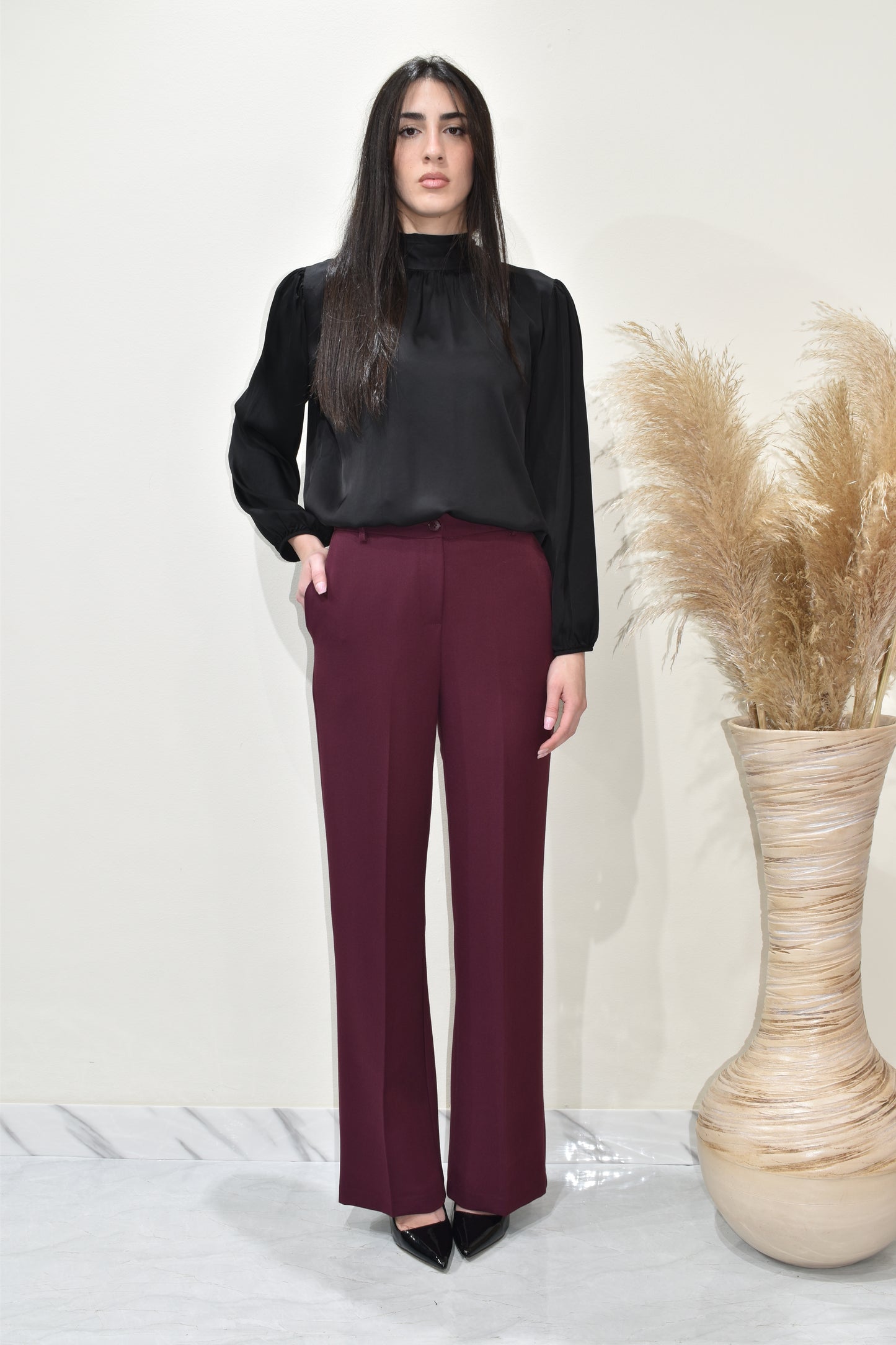 pantalone donna palazzo elegante intenso-33l5050