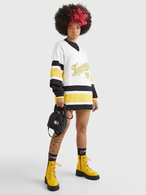 t-shirt donna over tommy  hilfiger-dw0dw14862ybr