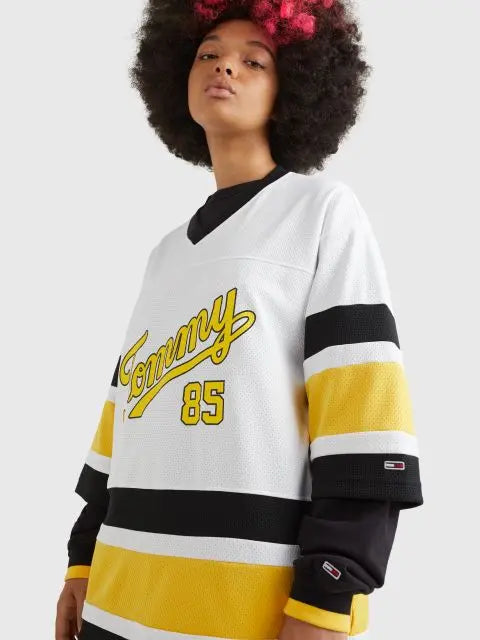 t-shirt donna over tommy  hilfiger-dw0dw14862ybr