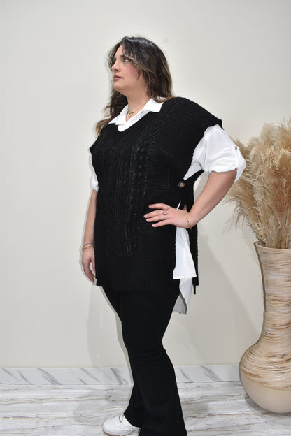 Twin set Camicia e Gilet In Maglia Oversize Donna