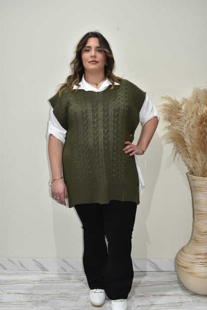 Twin set Camicia e Gilet In Maglia Oversize Donna