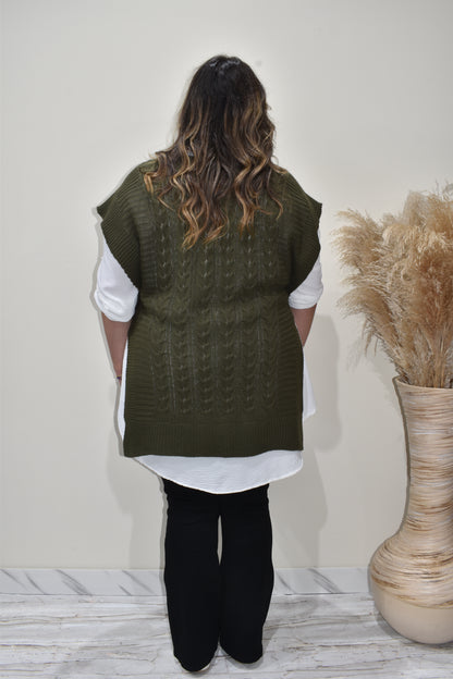 Twin set Camicia e Gilet In Maglia Oversize Donna