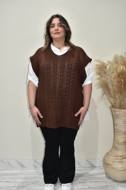 Twin set Camicia e Gilet In Maglia Oversize Donna