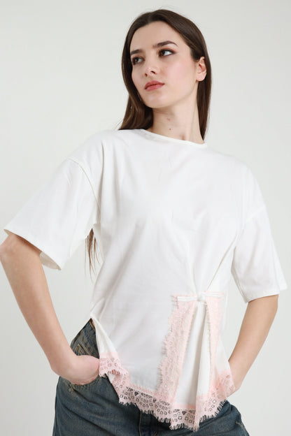 T-Shirt Inserto Pizzo Donna Susy Mix-56227