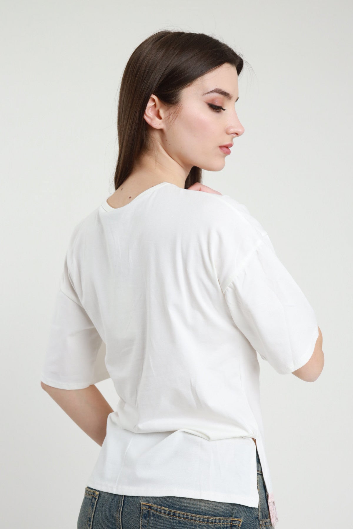 t-shirt inserto pizzo donna susy mix-56227